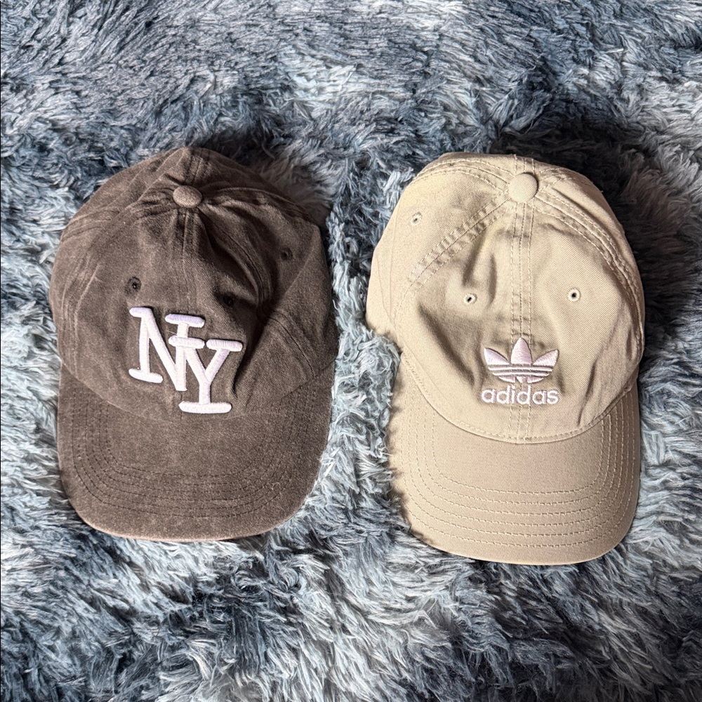 adidas Trefoil Cap & Black NY Baseball Hat